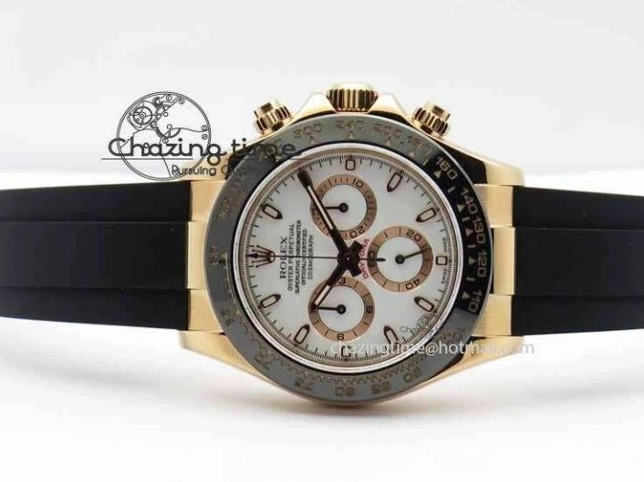 MiroTime 0110 Daytona 116515 Noob 1:1 Best Edition White Dial On Black Rubber Strap A7750 (Free Extra Strap) MultiPurpose 3739